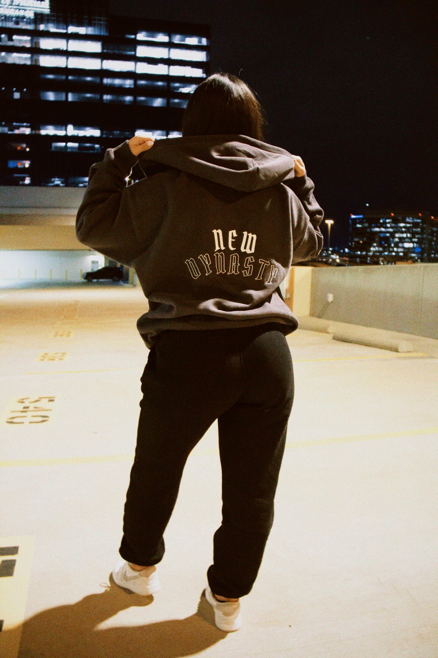 Black Embroidered Joggers