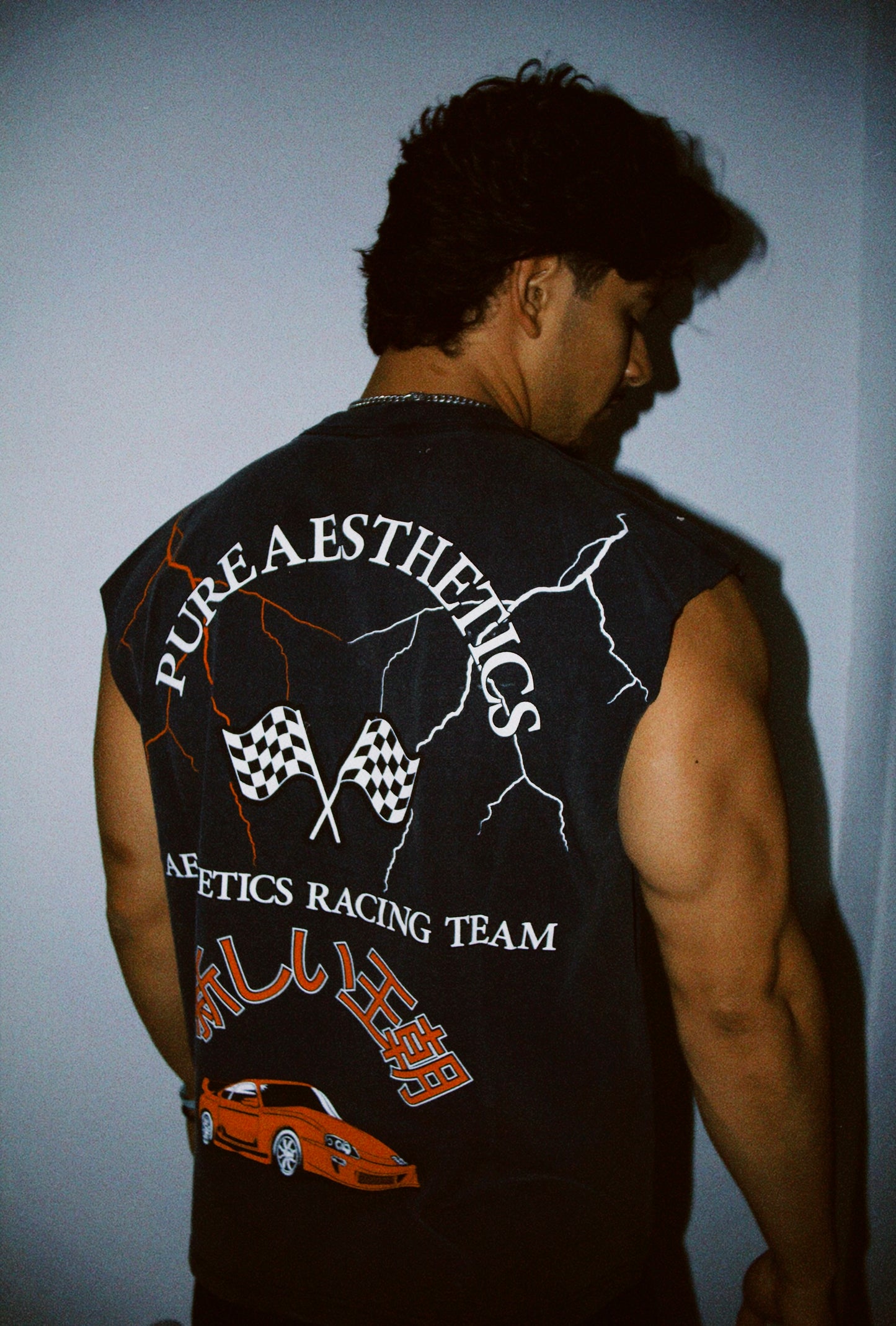 Faded Black Aesthetics JDM Racing Cutoff’s