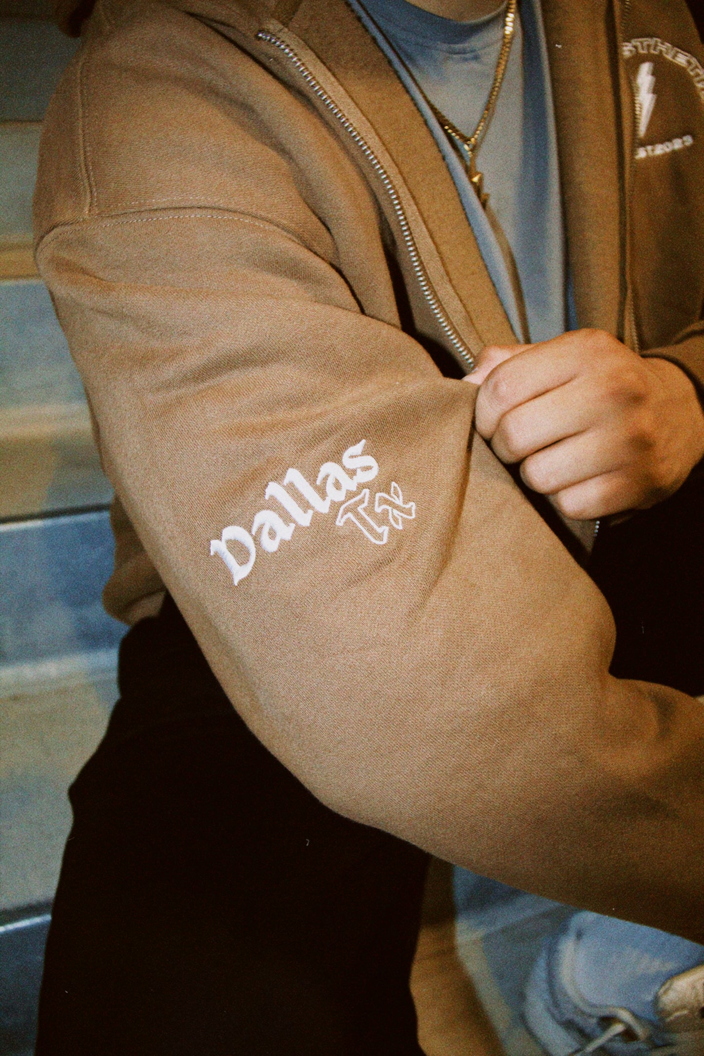 Mocha Embroidered Zip Up’s