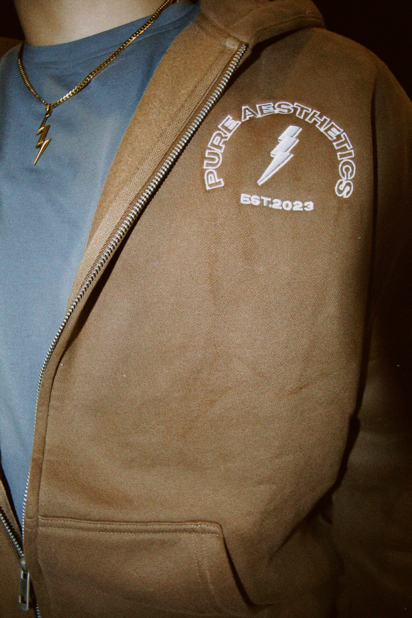 Mocha Embroidered Zip Up’s
